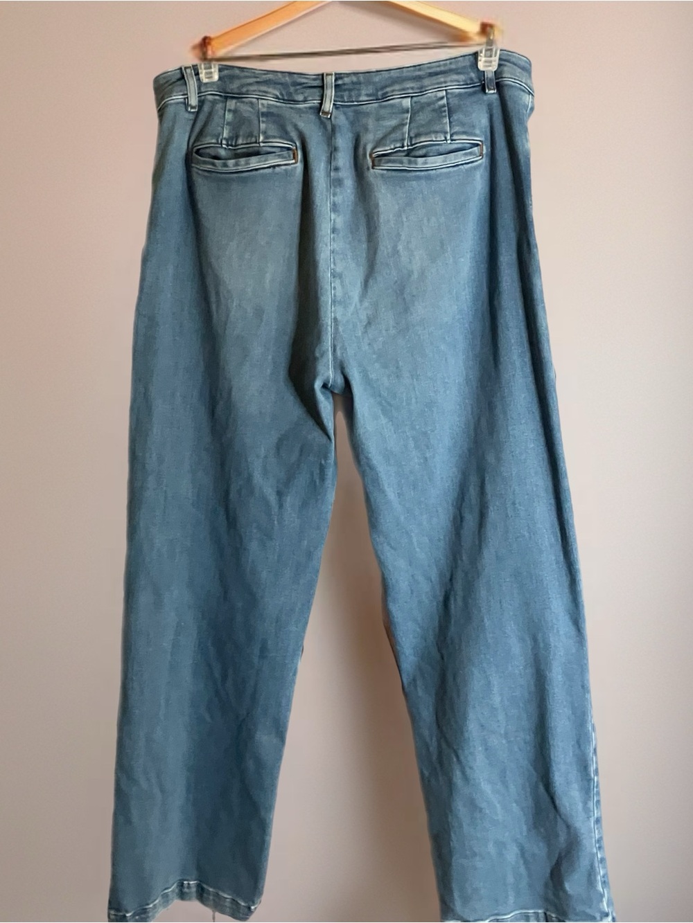 J. Jill Denim Trouser Full Leg Jeans Light Medium Wash High Rise Size 14R - Picture 5 of 8